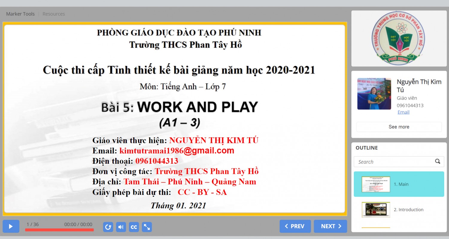 Bài giảng E-Learning - Unit 5 - WORK AND PLAY